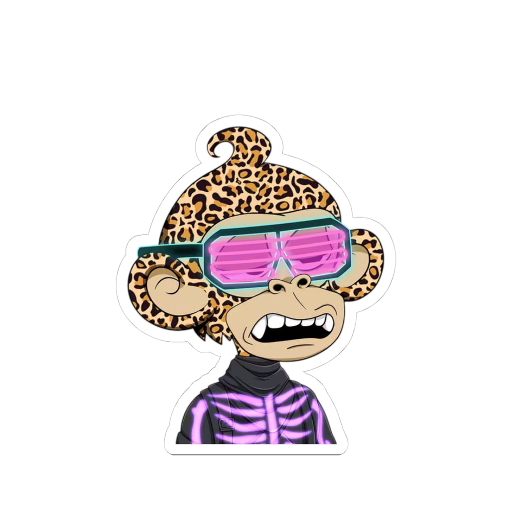 Retro Leopard Ape Sticker